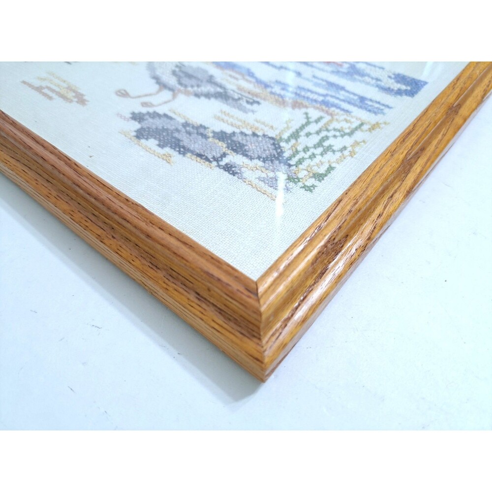 Framed Country Seashore Cross Stitch Set Lighthouse Seagull Beach Farm Marsh - Picture 4 of 6